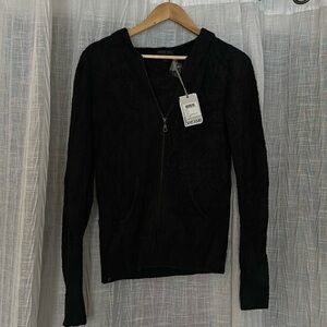 Barefoot Dream Cozy Chic zip up hoodie black NWT size S
